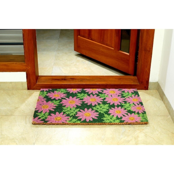 Imports Decor Outdoor Coir Daisy Mat, Multi Color 346BCM - main